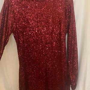 Red sequin short dress (stretch)
